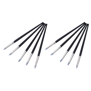 10ชิ้นเครื่องมือแกะสลักดินเหนียวซิลิโคนดินเหนียวอุปกรณ์ทำแบบปลายซิลิโคนอ่อนปากกาทำโมเดลเครื่องมือดินเผาแกะสลักจุด