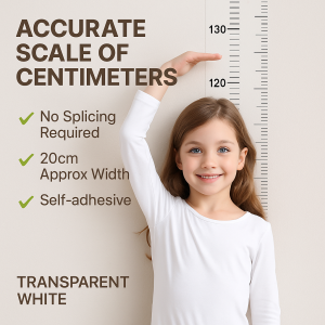 Transparent Cartoon Height Wall Sticker 2M Measurement Decal For Kids Bedroom Home Decor Accurate Cute Practical