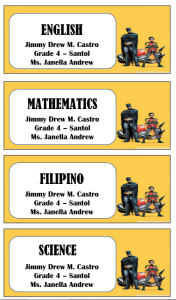 SUBJECT STICKER LABEL