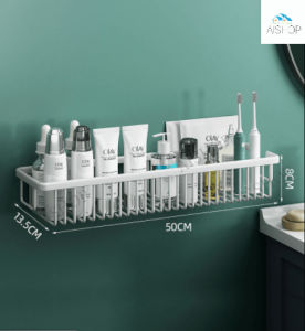 Punch free Bathroom Shampoo Shelf Basket Rack Wall Mounted Toilet Rack [SG Seller]