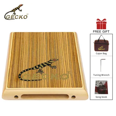 GECKO Cajon Portable Box Drum with Storage Bag Hand Drum Percussion Instrument Bong and Snare