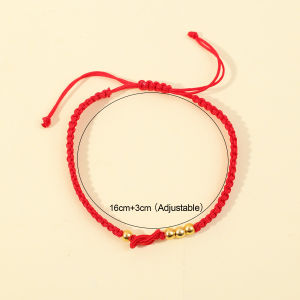 กำไลข้อมือคู่รัก2ชิ้นกำไลข้อมือลูกปัดสีแดงนำโชคจากจีนสร้อยข้อมือถักเครื่องประดับของขวัญวันวาเลนไทน์มิตรภาพ