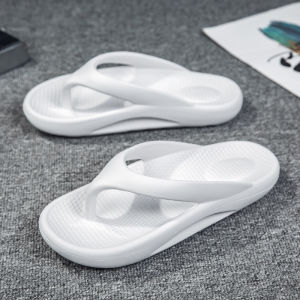 Large Size Summer Korean Style Trendy MenS Flip-Flops For Outdoor Wear Thick-Soled High-Elastic Beach Sandals For Couples