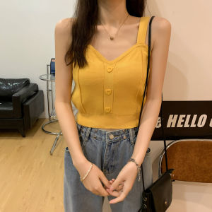IELGY Fashion Womens vest Single-breasted Suspenders Summer Sweater V-neck Short Sleeveless
