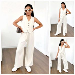 megan Best Seller Casual Sleeveless Vest  and Pants  for Girl  Teen-ager Tween Set Terno  - best seller - good quality - super kapal ng tela - trending  - 100 percent cotton - mall quality - Top pick  - madaling maubos - trending  - made of imported fabri