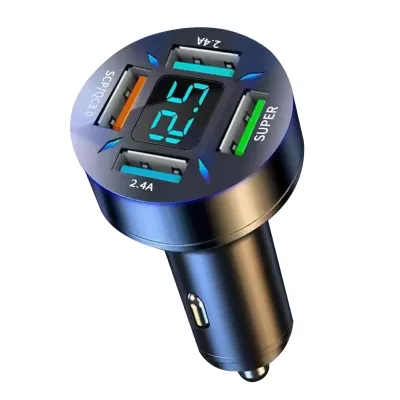 Bộ Sạc Điện Thoại Thông Minh Trên Xe Hơi DC 12V-24V 66W QC3.0 + PD 4 Cổng USB Bộ Sạc Nhanh