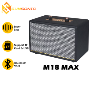 M18 Max Portable Wireless Bluetooth V5.3 Dynamic Stereo Sound Speaker Ergonomic Design with Multiple Playback Modes