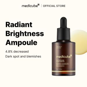 Medicube Brown Bottle Glutathione Antioxidant Brightening Serum(30ml) Correct Uneven Patchy Skin Tone Fade Old Acne Scars Prevent New Pigmentation Light Watery Texture No Pore Clogging Morning Night Double Use Skin Radiance Boosting Ampoule