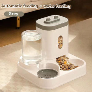 2 In 1 Large Capacity Automatic Cat Feederwith Water Fountain Dispenser Puppy Pet Accessory