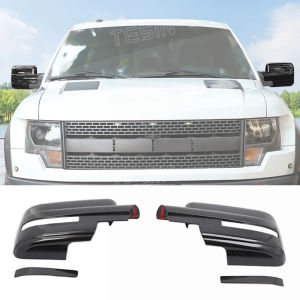 HH8 Car Exterior Door Handle Rearview Mirror Tail Door Handle Decoration Cover for Ford F150 Raptor 2009 2010 2011 2012 2013 2014 5T9N4