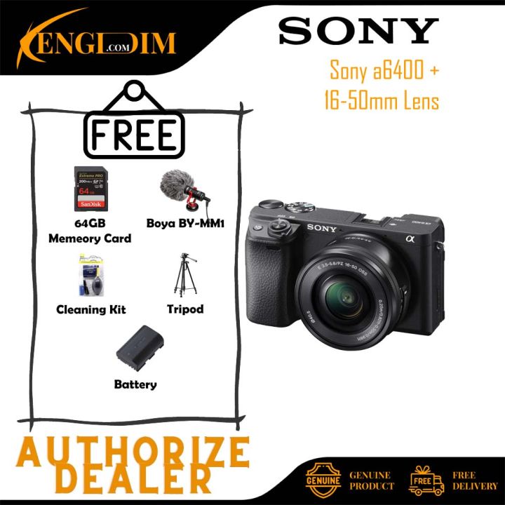 (READY STOCK) Sony Alpha a6400 Mirrorless Digital Camera with 1650mm