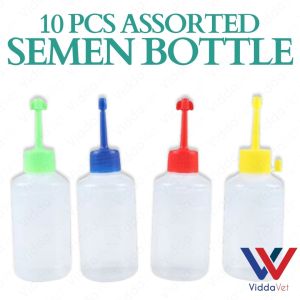 Farm Semen Bottle 100ML Assorted Caps Pack Of Ten for pig artificial insemination squeeze bottles soft