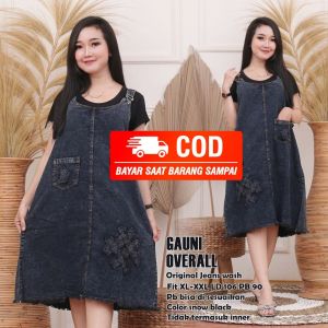 OVERALL JEANS GAUNI FIT XL/OVERALL WANITA/OVERALL JEANS/OVERALL WANITA JEANS/BAJU KODOK WANITA/OVERALL JEANS KEKINIAN