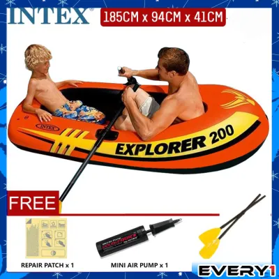 INTEX 1.47/1.85/2.11/1.37M Meter Inflatable Boat Intex Explorer 100 200 300 50 Pro Double Boat Two Person Kayak Canoe Rubber Float River Boat