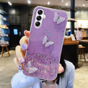 Phone Case for Samsung S25 FE ultra S25+ S24 S23 S21 FE with Beautiful Butterfly Glitter Sequins Starry Sky Design Transparent Soft Silicone Casing for GalaxyS25fe for Girl Cover Case