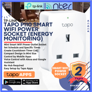 TP-LINK Tplink Wifi Wireless Network Smart 13A UK 3Pin Socket App Control Timer Scheduling Remote Monitoring Tapo P110