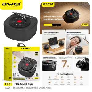 ☺️NEW STOCK☺️ AWEI WIRELESS MODEL KA26 SPEAKER WITH WHITE SLEEP SOUND NOISE White noise Sleep Aid Wireless Speaker