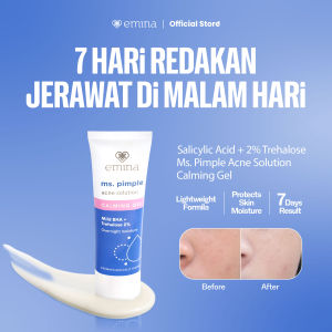Emina Ms. Pimple Acne Solution Calming Gel 20 mL - Pelembab Malam Hari Atasi Jerawat dalam 7 Hari!