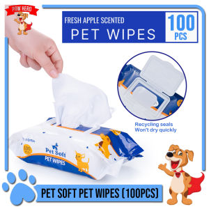 PAW HERO Pet Soft Pet Wipes Multi- Purpose Grooming Wipes 100 sheets for Dogs & Cats