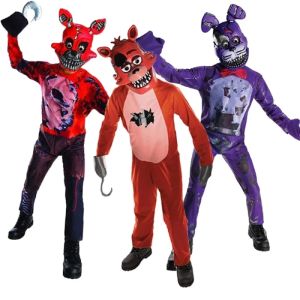 Fast shipping 2021 Fnaf Freddy Costume for Kids At Freddys Five Nights Fancy Dress Fantasia Costume for Boys Girls Funny Party Cosplay Halloween Carnival Suit Jumpsuiten Jumpsuit