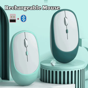 Dual Mode Wireless Mouse Bluetooth /2.4G Rechargeable Silent Mouse for PC Laptop