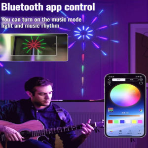 SL Smart Voice Control RGB Dream Color Firework LED Strip Lights Sound Activated Music Sync Color Changing LED Light Strip Bedroom Living Room Party Home Decoration