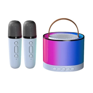 K52 ลำโพงบลูทูธ ไมโครโฟนคู่ ไมโครโฟน RGB มินิ ลำโพงคาราโอเกะไร้สายกลางแจ้งขนาดเล็ก Bluetooth Speaker ของขวัญคริสมาสต์