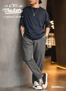 Maden Thương Hiệu Dụng Cụ Phong Cách Mùa Thu 2025 nam mới Thanh Niên phong cách Đại Học Nhật Bản Retro Thẳng Mid-Eo Giản Dị Quần Bốn Mặt Micro-Đàn Hồi Cậu Bé Đàn Hồi dây rút eo Nam