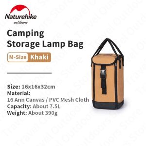 Naturehike NEW Camping Light Storage Bag 7.5L | 12.5L Sundries Canvas Bag Bottom Waterproof Outdoor Kerosene Lamp Gas Lantern Handbag Ultralight Case Cover Nature Hike