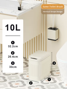 Plexor 10L/15L Automatic Motion Sensor Bathroom Trash Can with soft close Lid Stainless Steel Slim Small Smart Trash Bin with inner bucket Slim Garbage Can Small White Wastebasket for Toilet Office rv Bedroom Living Room