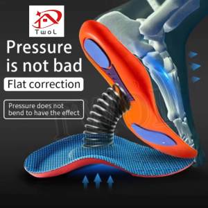 TWOL 1pair  Orthopedic  arch support flat foot running insole soft bottom shock-absorbing sports insoles