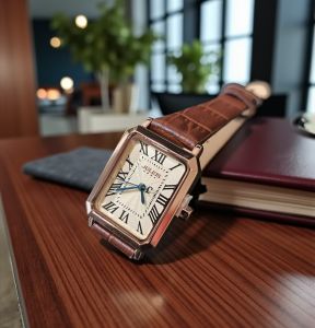 Julius แบรนด์แท้ ร้านไทยส่งเร็ว นาฬิกาผู้หญิง สายหนัง สวยหรู หน้าปัดสี่เหลี่ยม ดีไซน์สุดคลาสสิค