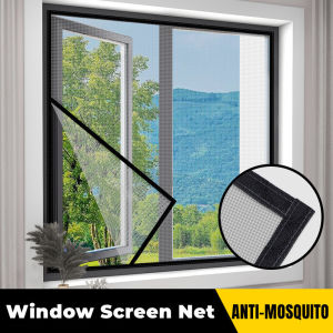Window Screen Net Anti-Mosquito Window Net Self-Adhesive Window Screen Net Nylon Mesh Curtain with Magic Velcro Tape