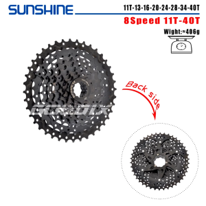 SUNSHINE Black Bicycle Freewheel MTB Bike Cassette K7 8/9/10/11/12 Speed SHIMANO HG Structure Specification for SHIMANO SRAM