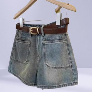 quần đùi jean cotton kaki co giãn túi trước xẻ dành cho nữ size smlxl