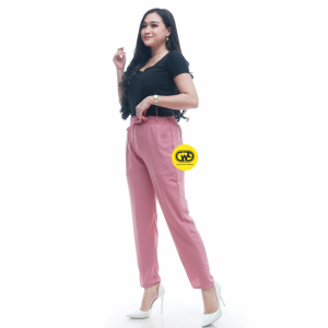 Celana Crinkle Baggy Pants Airflow Wanita Panjang Casual