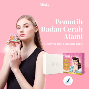 SLINKY Sabun Pencerah & Sabun Mandi Pemutih Badan Ori Sabun Whitening Soap Sabun Susu Collagen Sabun Kulit Sabun Muka Sabun Tangan Sabun Serbaguna - Niacinamide Glutathione Alpha Arbutin Salmon DNA Goat Milk Olive Oil 55gram