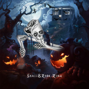 BAMOER 925 Sterling Silver Skull & Rose Ring for women Fashion Adjustable ring Gift SCR879