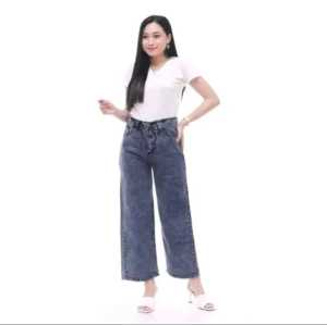 Celana Kulot Jeans Wanita Tebal Nyaman