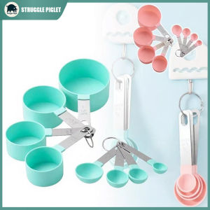8Pcs Stainless Steel Measuring Cups & Spoons – Kitchen Baking Tools Set for Precise Cooking