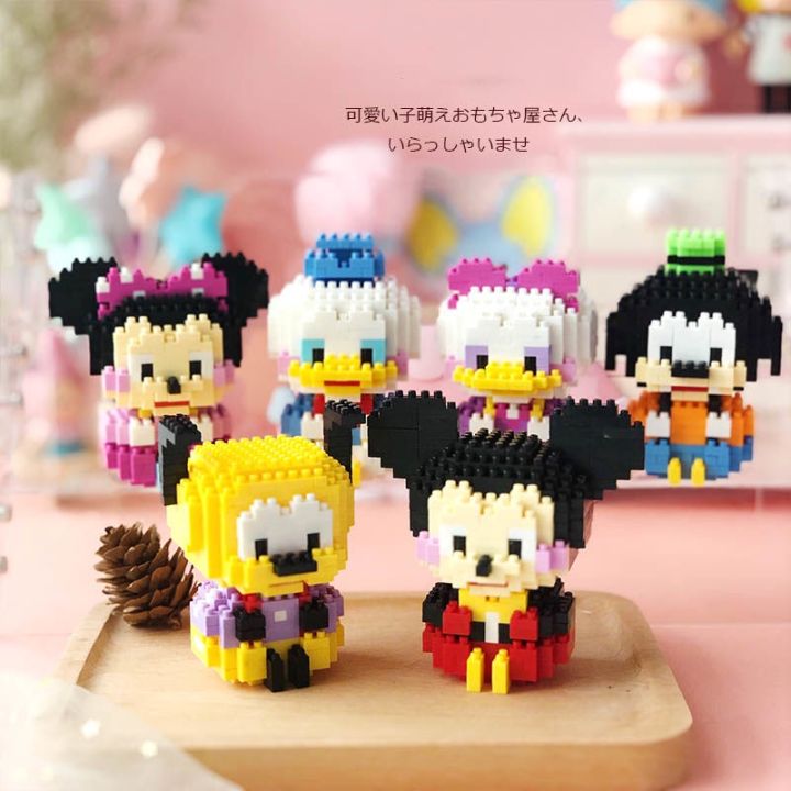 Lego lắp ráp hoạt hình chuột Mickey, chuột Minnie, vịt Donal