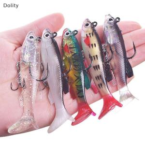 🎄【Special price】Dolity T-tail Soft Bait Package Lead Bait Bait Set 7.5cm 12g Fishing Cocked Mouth Bass Bionic Double Hook Road Sub-bait