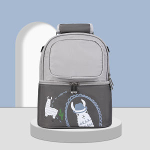 ใหม่สองชั้น -กระเป๋ามัมมี่ถุงผ้าอ้อมกันน้ำหุ้มฉนวนกระเป๋าเป้สะพายหลังสำหรับเด็กทารกการเดินทางมาม่า