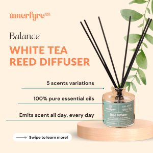 Balance Reed Diffuser | 50ml/100ml | Delicate White Tea Essential Oil | Practical Home Fragrance & Excellent Gifting Choice