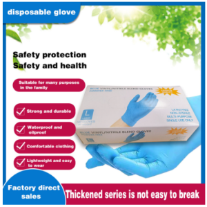 【Authentic PH STOCK】Disposable Nitrile Vinyl Gloves 100PCS Surgical Powder Free Gloves Latex Gloves (Small Medium Large)50pairs Blue White Black Gloves Healthcare Food Handling Use