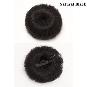 Kids Girls Hair Bun Extension Wig Black Brown Hairpiece Wavy Curly Messy Sweet Cute Increase Hair Accessory Elastic