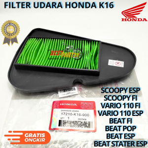 Filter udara honda K16 untuk motor SCOOPY ESP SCOOPY FI VARIO 110 FI VARIO 110 ESP BEAT FI BEAT POP BEAT ESP BEAT STATER ESP. AHM berkualitas original asli ori dan presisi