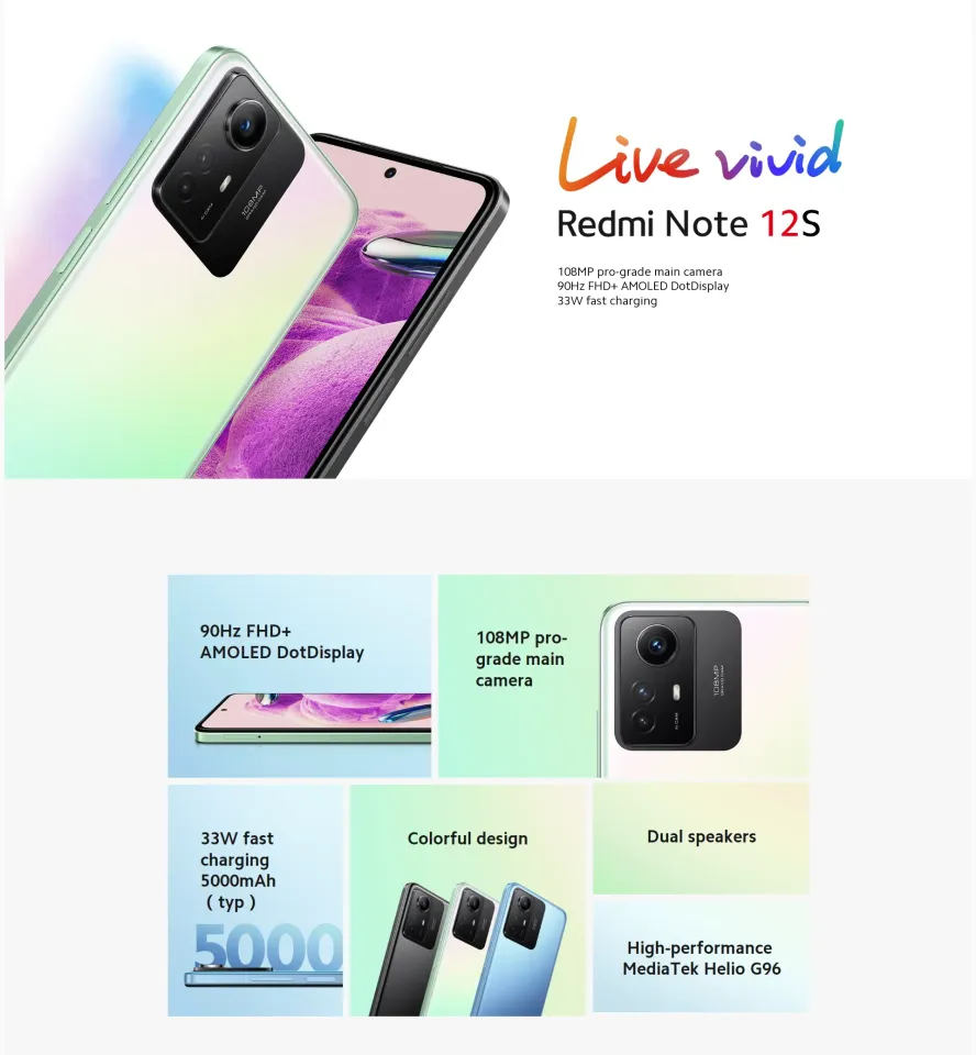 READY STOCK] Xiaomi Redmi Note 12S [8GB RAM, 256GB ROM] 1 Year Warranty By  Xiaomi Malaysia!!