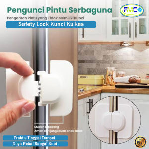 Kunci Pengaman Kulkas Lemari Safety Lock Kunci Furniture Serbaguna Praktis