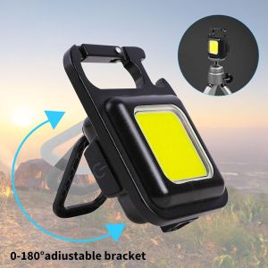 Senter LED Gantungan Kunci Portable Keychain Magnetic COB 500 Lumens